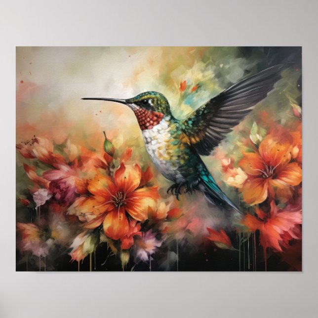 Poster d'art Peinture de colibri (Devant)