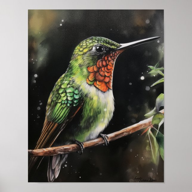 Poster d'art Peinture de colibri (Devant)