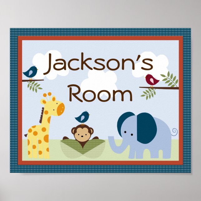 Poster d'art personnalisé "Jungle 123 Animaux" (Devant)