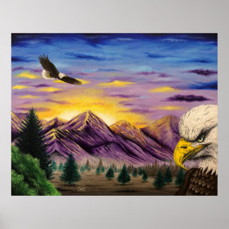 Poster d'art Pittoresque "Smoky Mountain Eagles" I