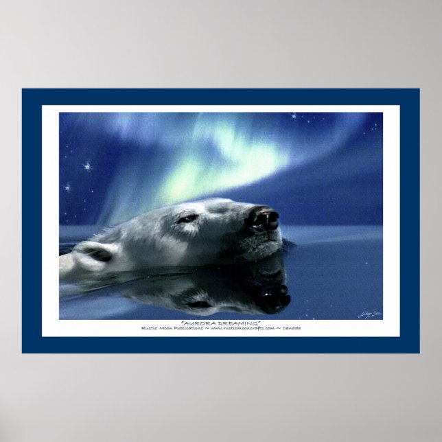 Poster d'art POLAR BEAR & AURORA (Devant)