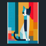 Poster d'Art Pop Cat Cryptic<br><div class="desc">Un portrait merveilleusement décalé d'un mystérieux chat se mêlant à l'arrière - plan aménagé avec goût. Parfait morceau d'art mural pour les félins admirateurs de toutes sortes.</div>