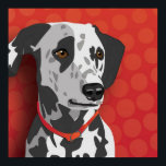 Poster d'art pop dalmate<br><div class="desc">Cette conception peut représenter Dalmatien, Dal, Dally, Carriage Dog, Chien d'entraîneurs tachetés, Chien de foyer, Chien de pudding de prune, Dalmatiner, </div>
