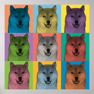 Poster d'art pop de Shiba Inu