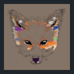 Poster d'art pop Fox gris Imprimer<br><div class="desc">reproductions de la peinture pop art "Grey Fox Pop Art" de l'artiste écossais MWright.</div>