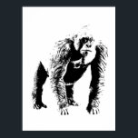 Poster d'art pop Gorilla Imprimer<br><div class="desc">Digital Computer Animal Art - College Pop Art - Wild Animal Computer Images</div>