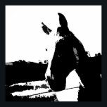 Poster d'art pop Horse<br><div class="desc">Posters Portrait de Cheval Noir & Blanc Imprimés - Cheval Tête / Visage - Portrait de Cheval Digital Pop Art Style Art Art - Freedom Spirit of Horse & Nature - Cheval Numérique Oeuvres d'art</div>