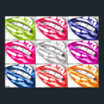 Poster d'Art Pop Lips Hot (Amélioré!)<br><div class="desc">Tinted various colours to produce this classic pop art effect ; these beautiful high gloss lips are drawn in pencil and accentu ated with a marker détail.</div>