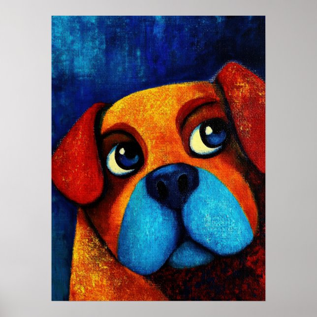 Poster d'art Portrait de chien (Devant)