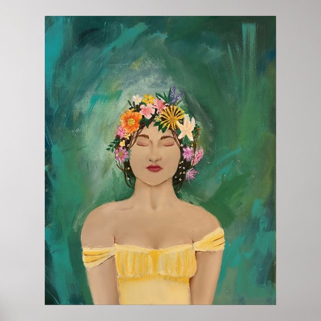 Poster d'art portrait féminin "Lost in Serenity" (Devant)