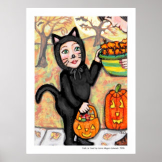 Poster d'art pour chats en costume d'Halloween
