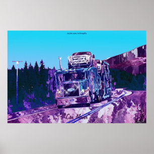 Poster d'art pour chauffeur de camion automobile