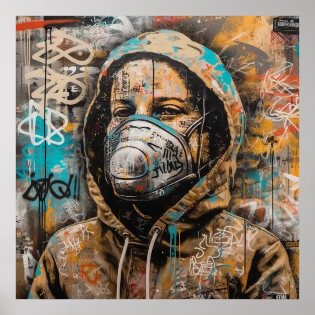 Poster d'art pour les femmes avec Masque Graffiti (Devant)