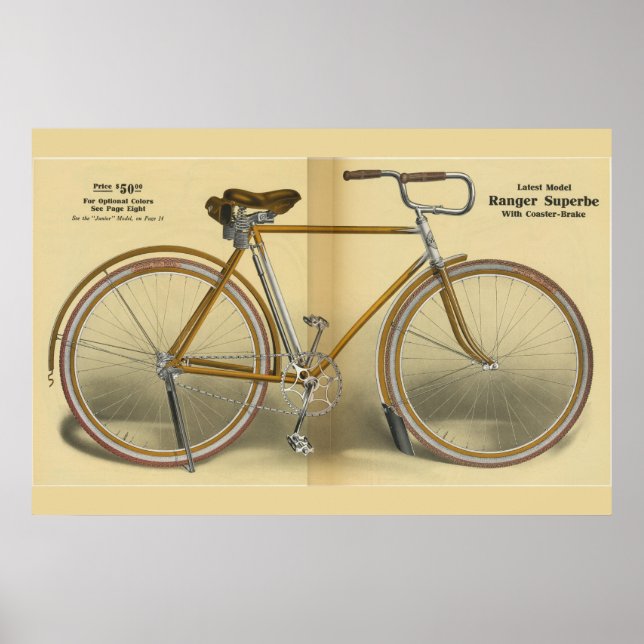 Poster d'art publicitaire de la Vintage Bicycle Ra (Devant)