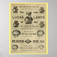 Poster d'art publicitaire du magazine Lampes à vél