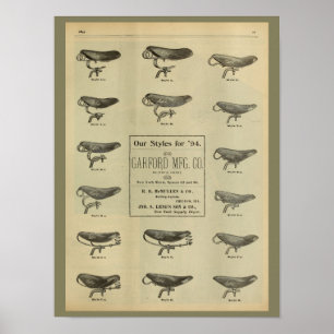 Poster d'art publicitaire du magazine Vélo Seats 1