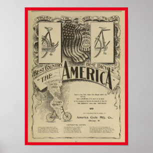 Poster d'art publicitaire du magazine Vintage Bicy