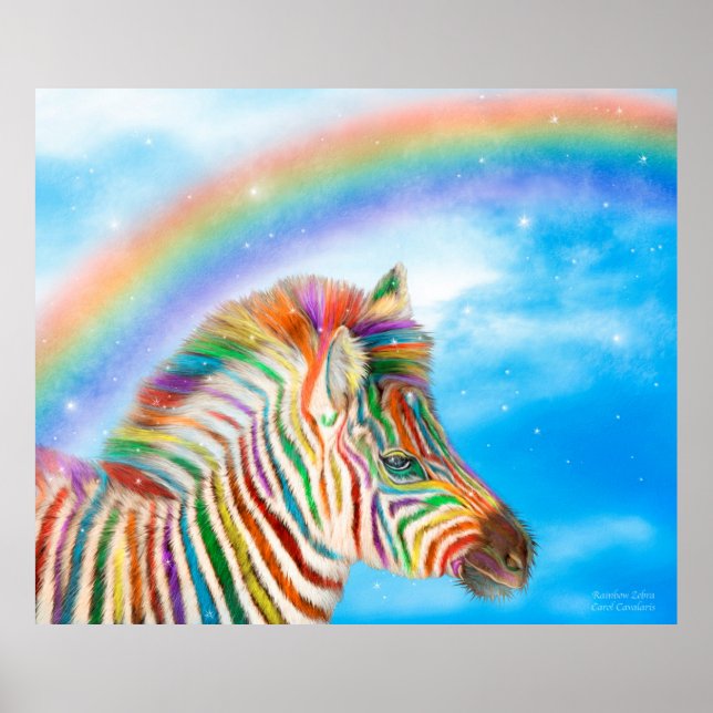 Poster d'art Rainbow Zebra/Imprimer (Devant)