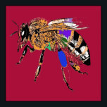 Poster d'art Red Bee Pop<br><div class="desc">présente une copie de la peinture pop art "Dusky Red Bee Pop Art" de l'artiste écossais MWright.</div>