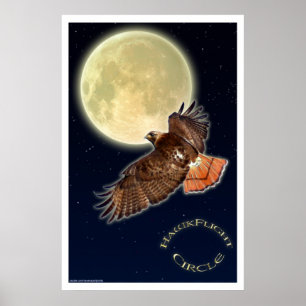 Poster d'art RED HAWK MOON II