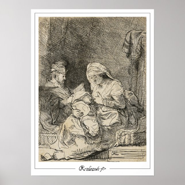 Poster d'art Rembrandt van Rijn Zedign #235 (Devant)
