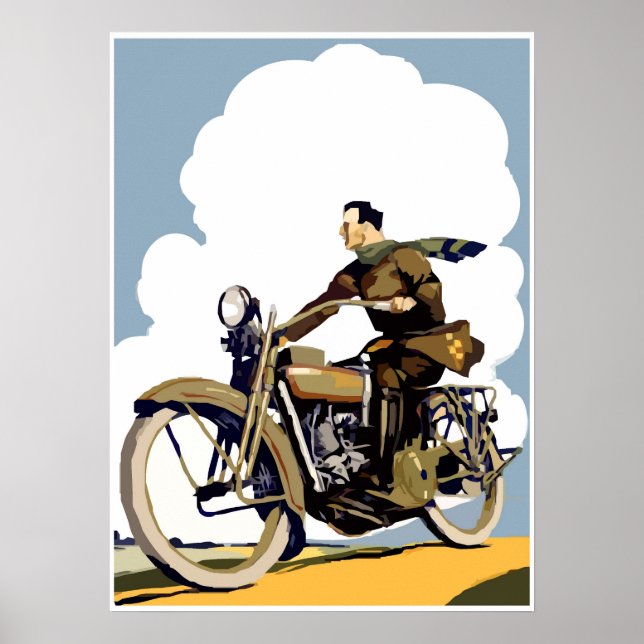 Poster d'art Retro Motorcycle (Devant)