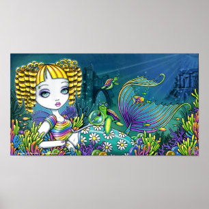Poster d'art "Sandy" Arc en ciel de la tortue mari
