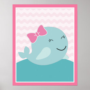 Poster d'art Sea Sweeties Girl Vie marine rose - b