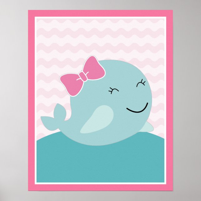 Poster d'art Sea Sweeties Girl Vie marine rose - b (Devant)