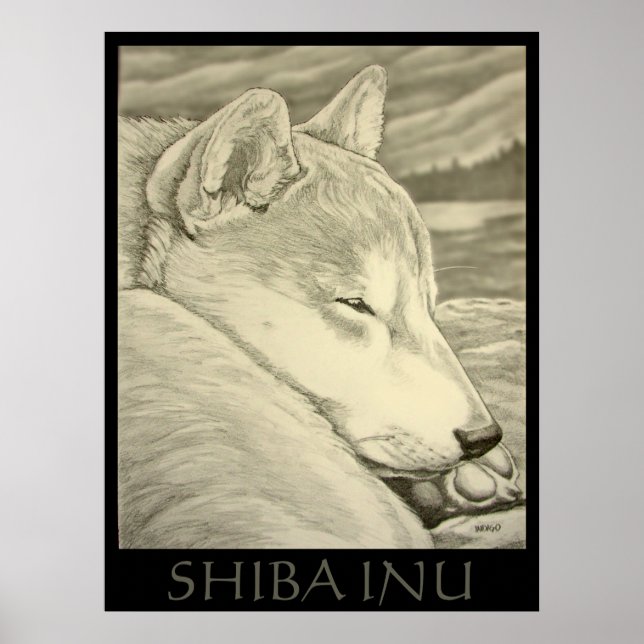 Poster d'art Shiba Inu Poster d'art Chien Shiba In (Devant)