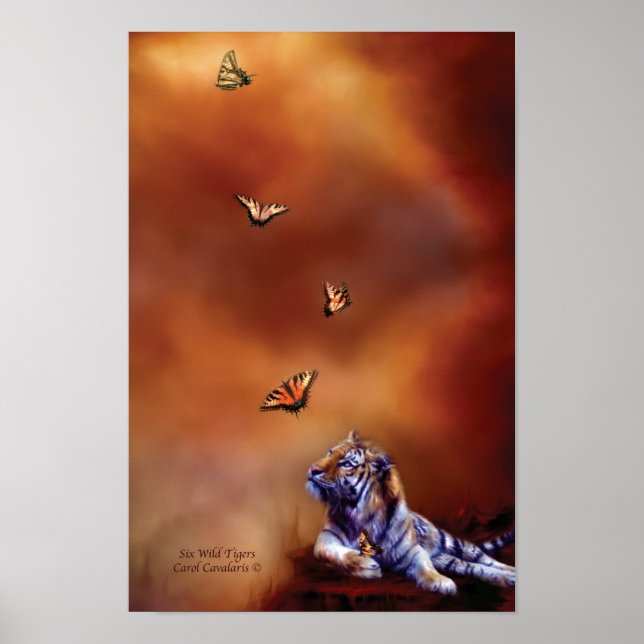 Poster d'art Six Wild Tigers / Imprimer (Devant)