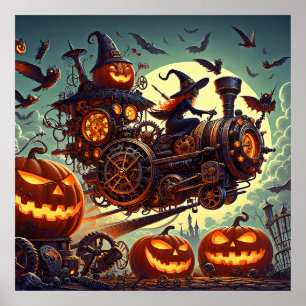 Poster d'art sorcière Steampunk