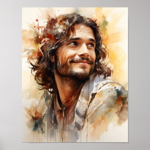 Poster d'art souriant de Jésus