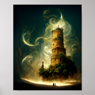 Poster d'art Spirit Tower Imaginaire Sci-Fi