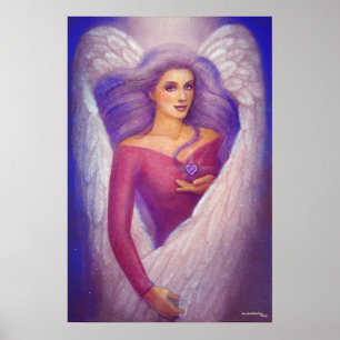 Poster d'art spirituel Lavender Heart Angel Imprim
