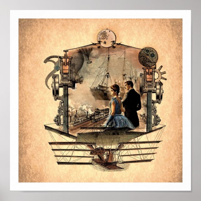 Poster d'art Steam Punk 12x12 (Devant)