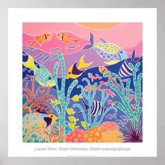 Poster d'art : Stripy Swimmers Musée océanographiq