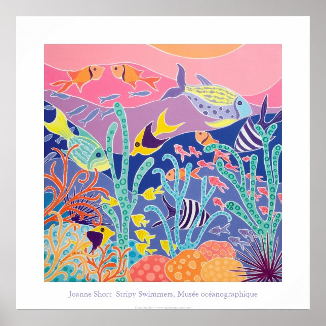 Poster d'art : Stripy Swimmers Musée océanographiq (Devant)