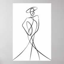 Poster d'art stylish Woman Line