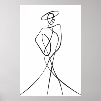 Poster d'art stylish Woman Line