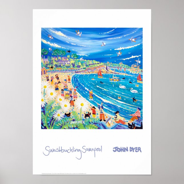 Poster d'art : Swashbuckling Swanpool, Cornwall (Devant)