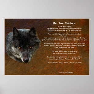 Poster d'art TLE TALE DES DEUX LOUPS