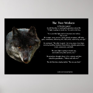 Poster d'art TLE TALE DES DEUX LOUPS