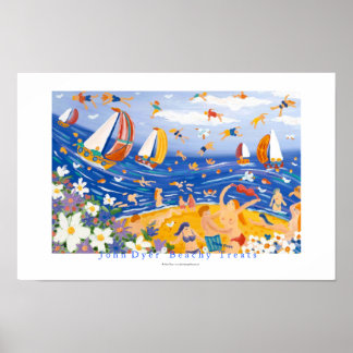 Poster d'art : Traitements de plage. Baigneurs et 