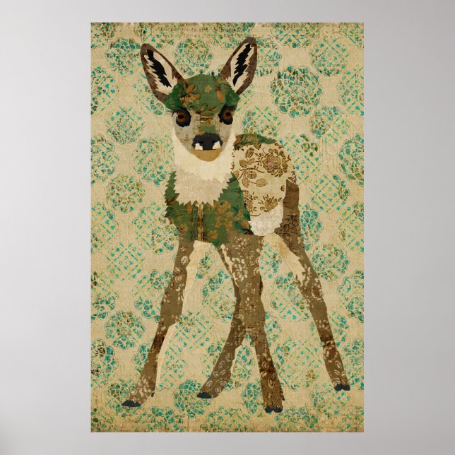 Poster d'art Turquoise Floral (Devant)