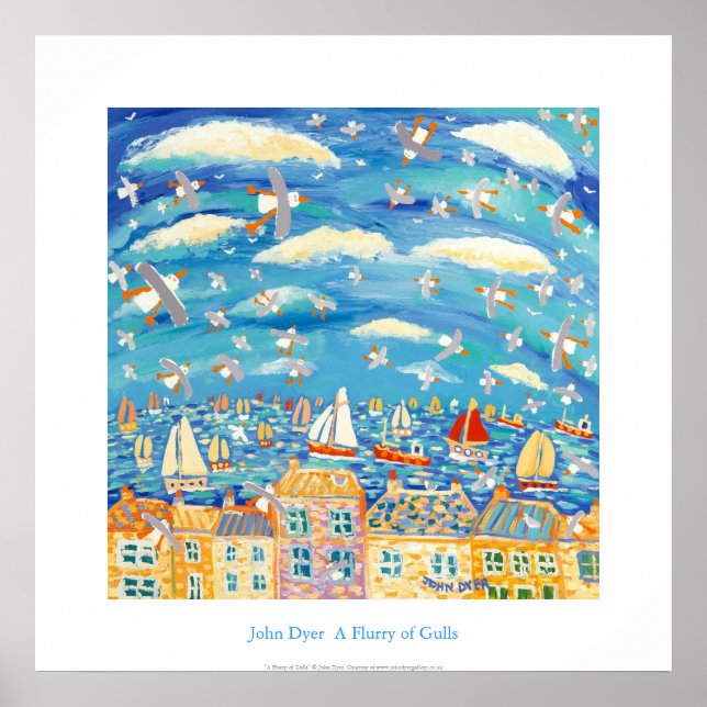 Poster d'art : Une Flurie de Mouettes, Falmouth (Devant)