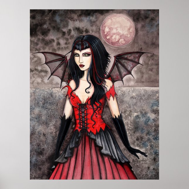 Poster d'art vampire gothique Fée Imprimer (Devant)