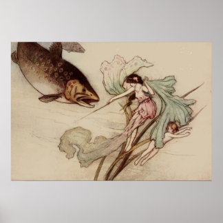 Poster d'art vintage enchanté sous la mer