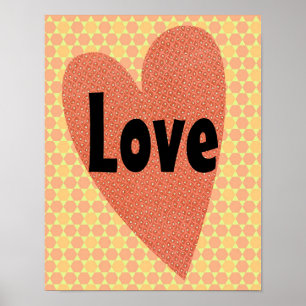 Poster d'art vintage et rétro Heart Love
