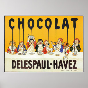 Poster d'art vintage Français Chocolat Kids Kitche